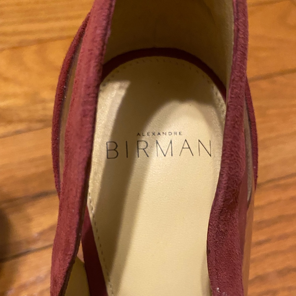 Alexandre Birman Wavee 100 Red Suede Pumps Clear Pointed Toe Stiletto Heeled 39 - Picture 4 of 6